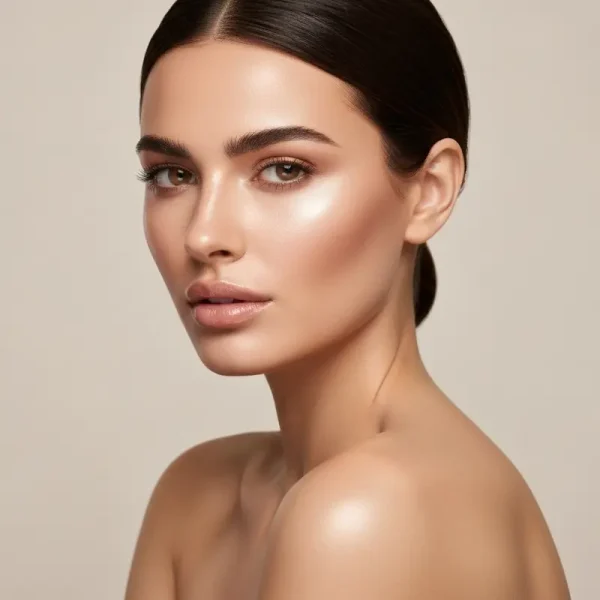 אישה עם עור פנים זוהר ומאוזן, משקפת טיפוח לפי מחזור חודשי