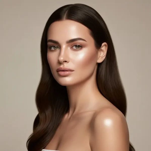 אישה עם שיער ארוך וזוהר, המדגיש את החשיבות של מניעת נזקים נסתרים לשיער