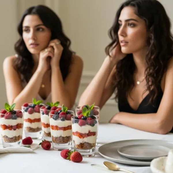 קינוחי כוסות מהירים ומעוצבים עם פירות יער